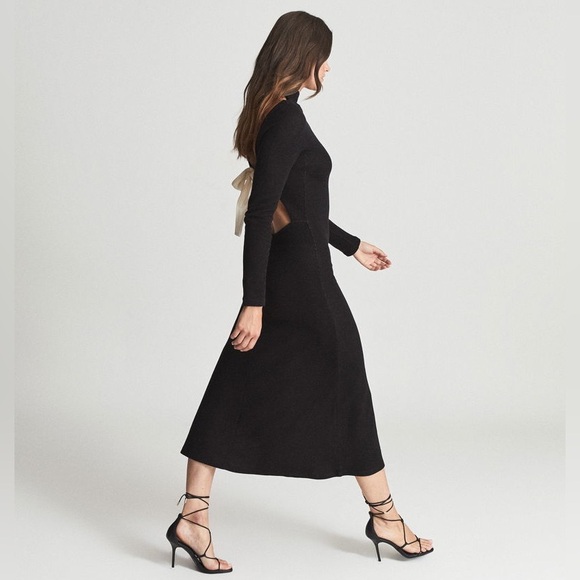 REISS Lily Open Back Midi Dress - Picture 3 of 9
